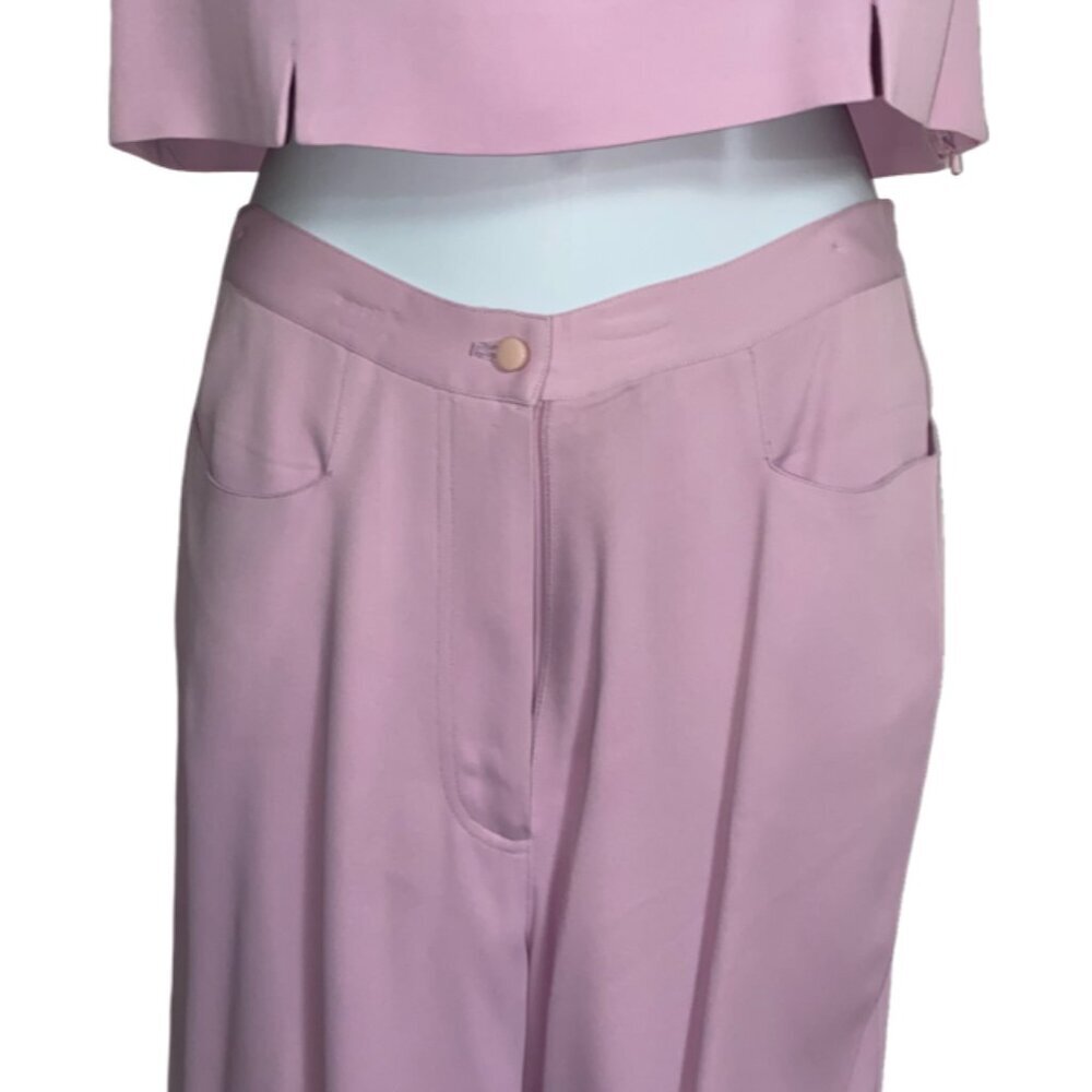 *CFR*2 Pc. Mauve Pink Pants Suit (Crop Top Sz.8, Pants Sz.6) - Picture 3 of 9